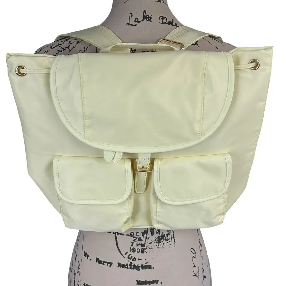 Year of Ours x FFF Backpack Baby Yellow Nylon Buckle Bucket Utility Travel Bag